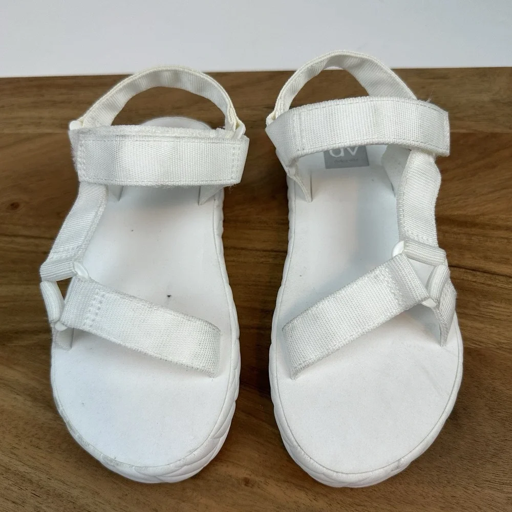 Big Kids Girls Dolce Vita Zaidey‎ White Strappy Casual Comfort Sandals Size 1 Y